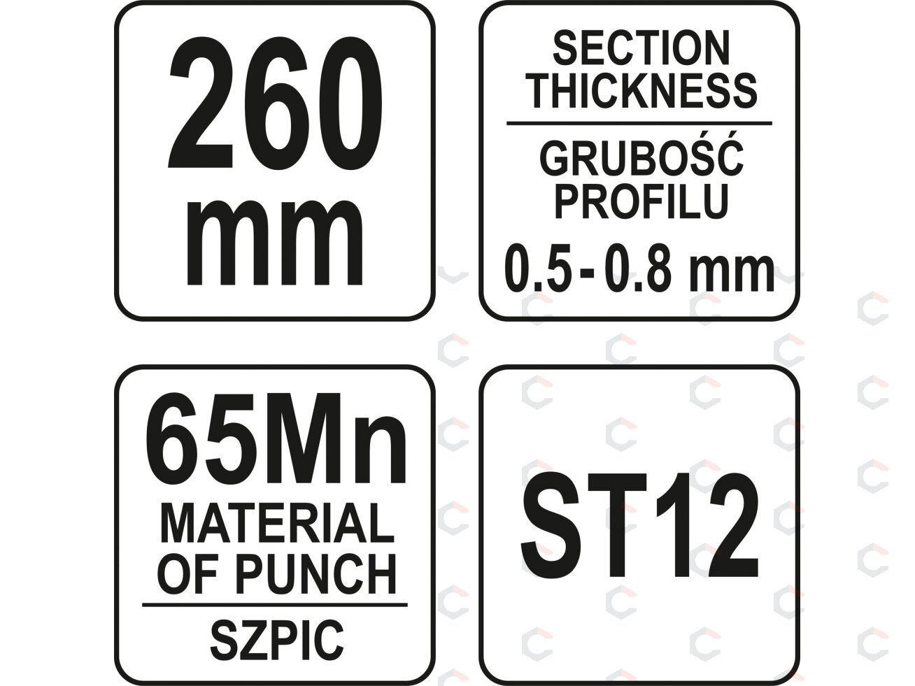 Replės profilių sujungimui | 260 mm (YT-51312) 3 Replės profilių sujungimui | 260 mm (YT-51312) 3