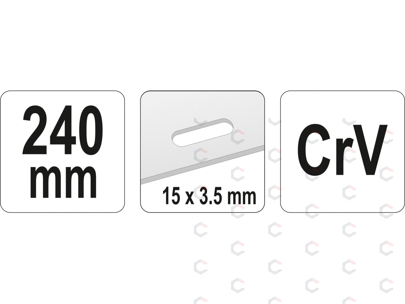 Replės skardai | skirtos angų išpjovimui 15 x 3,5 mm | 240 mm (YT-18975) 1