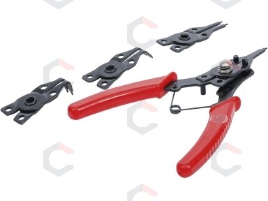 Replės žiedams su keičiamomis galvutėmis | 160 mm | 5 vnt. (454) Replės žiedams su keičiamomis galvutėmis | 160 mm | 5 vnt. (454)