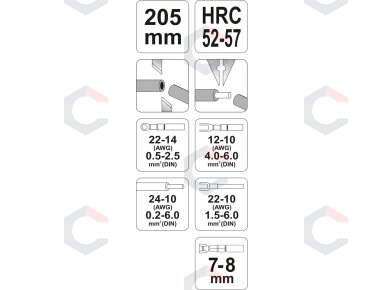 Replės laidams daugiafunkcinės 0,2-6 (22-14, 12-10, 24-10, 22-10 AWG) (YT-2313) 3 Replės laidams daugiafunkcinės 0,2-6 (22-14, 12-10, 24-10, 22-10 AWG) (YT-2313) 3