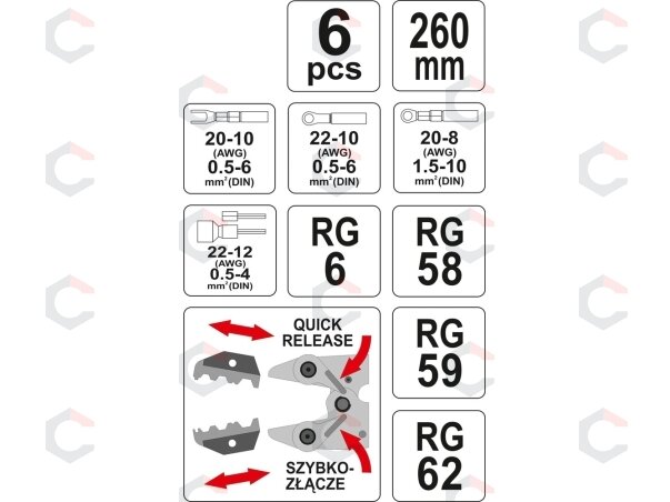 Replės jungčių užspaudimui (YT-2245) 4 Replės jungčių užspaudimui (YT-2245) 4