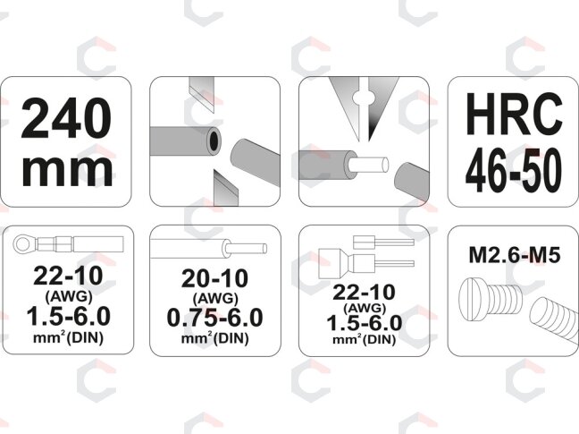 Replės laidams | 250 mm (YT-22930) 2 Replės laidams | 250 mm (YT-22930) 2