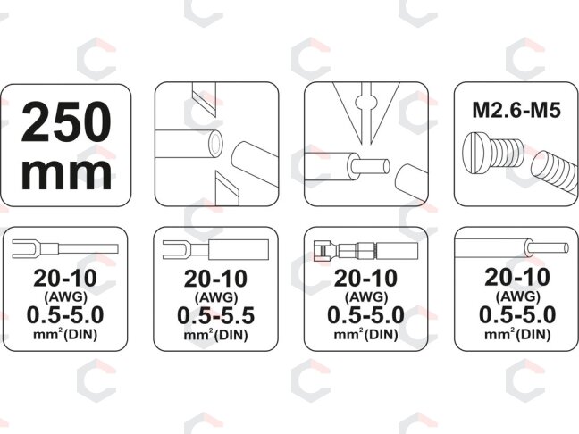 Replės elektrikui | 250 mm (YT-2254) 2 Replės elektrikui | 250 mm (YT-2254) 2