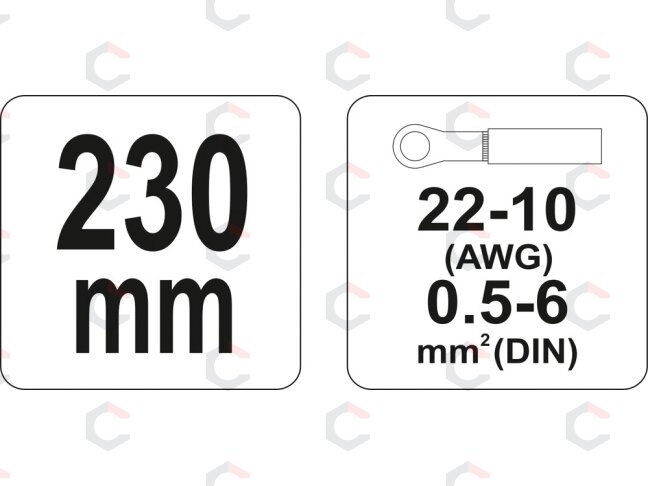 Replės jungčių užspaudimui | 0,5 iki 6mm² (YT-2296) 2 Replės jungčių užspaudimui | 0,5 iki 6mm² (YT-2296) 2