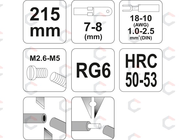 Replės laidams | 215 mm (YT-2293) 2 Replės laidams | 215 mm (YT-2293) 2