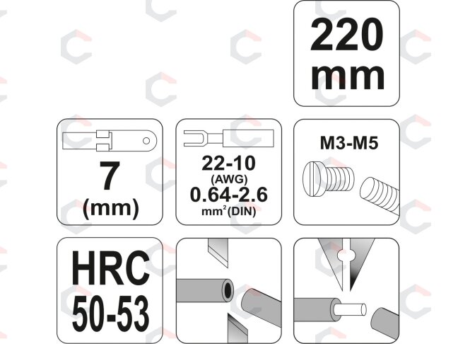 Replės laidams | 220 mm (YT-2295) 2