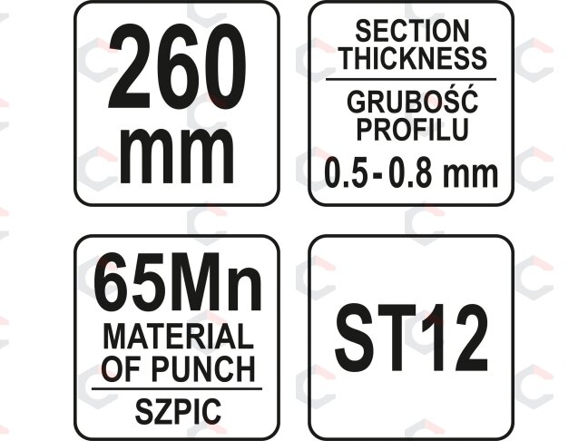 Replės profilių sujungimui | 260 mm (YT-51312) 3 Replės profilių sujungimui | 260 mm (YT-51312) 3