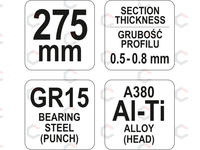 Replės profilių sujungimui | 275 mm (YT-5130) 2 Replės profilių sujungimui | 275 mm (YT-5130) 2