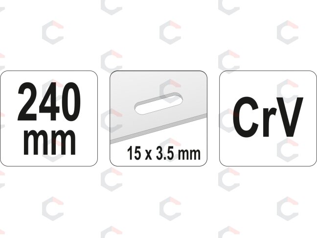 Replės skardai | skirtos angų išpjovimui 15 x 3,5 mm | 240 mm (YT-18975) 1