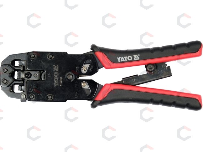 Replės su terkšliniu mechanizmu telefono ir tinklo antgalių užspaudimui | RJ45 RJ10 RJ11 (YT-22443) 2 Replės su terkšliniu mechanizmu telefono ir tinklo antgalių užspaudimui | RJ45 RJ10 RJ11 (YT-22443) 2