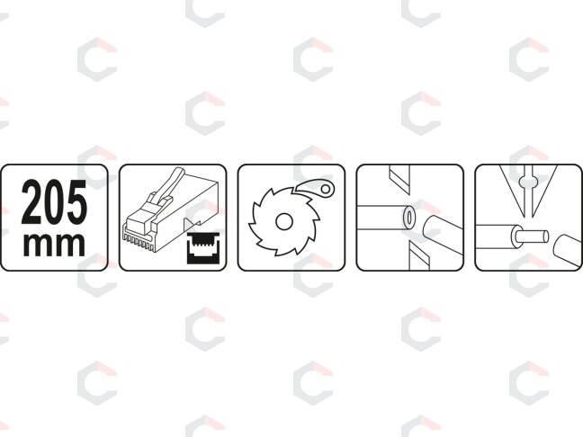 Replės su terkšliniu mechanizmu telefono ir tinklo antgalių užspaudimui | RJ45 RJ10 RJ11 (YT-22443) 4 Replės su terkšliniu mechanizmu telefono ir tinklo antgalių užspaudimui | RJ45 RJ10 RJ11 (YT-22443) 4
