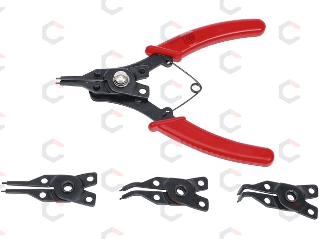 Replės žiedams su keičiamomis galvutėmis | 160 mm | 5 vnt. (454) 2 Replės žiedams su keičiamomis galvutėmis | 160 mm | 5 vnt. (454) 2