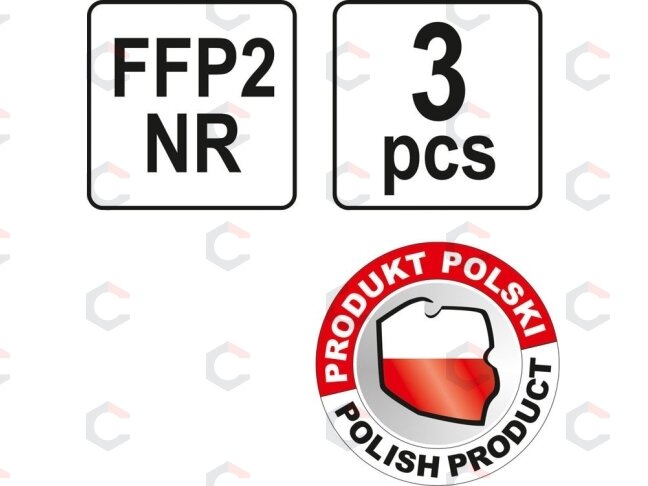 Respiratoriai su vožtuvu FFP2 3vnt. (YT-74917) 2 Respiratoriai su vožtuvu FFP2 3vnt. (YT-74917) 2