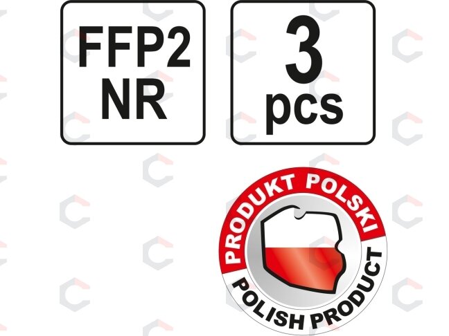 Respiratoriai su vožtuvu FFP2 3vnt. (YT-7492) 2 Respiratoriai su vožtuvu FFP2 3vnt. (YT-7492) 2