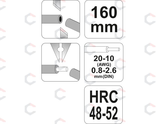 Replės laidams | 20-10 AWG | 160 mm (YT-2319) 2 Replės laidams | 20-10 AWG | 160 mm (YT-2319) 2