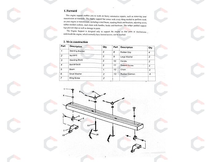 Reguliuojamas variklio laikiklis (traversas) XL | 750–1450 mm | 500 kg (SK3114) 5