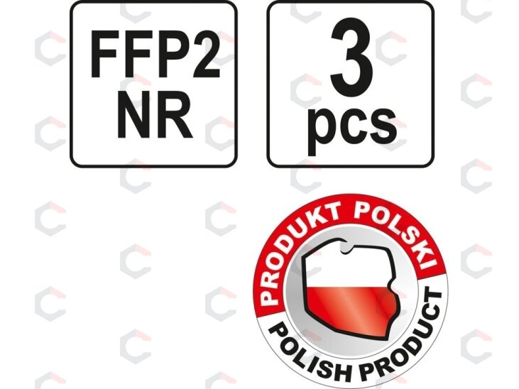 Respiratoriai su vožtuvu FFP2 3vnt. (YT-74917) 2 Respiratoriai su vožtuvu FFP2 3vnt. (YT-74917) 2