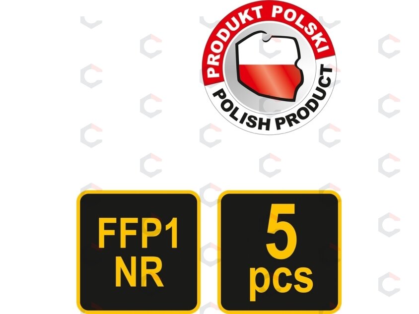 Respiratoriai EN 149: 2001.FFP1, 5 vnt (74540) 2 Respiratoriai EN 149: 2001.FFP1, 5 vnt (74540) 2
