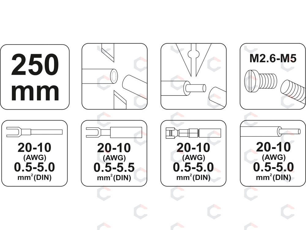 Replės elektrikui | 250 mm (YT-2254) 2 Replės elektrikui | 250 mm (YT-2254) 2