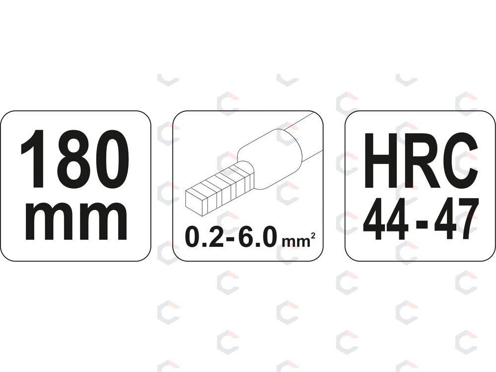 Replės jungčių užspaudimui | 0,2 iki 6mm ² (YT-2240) 2 Replės jungčių užspaudimui | 0,2 iki 6mm ² (YT-2240) 2