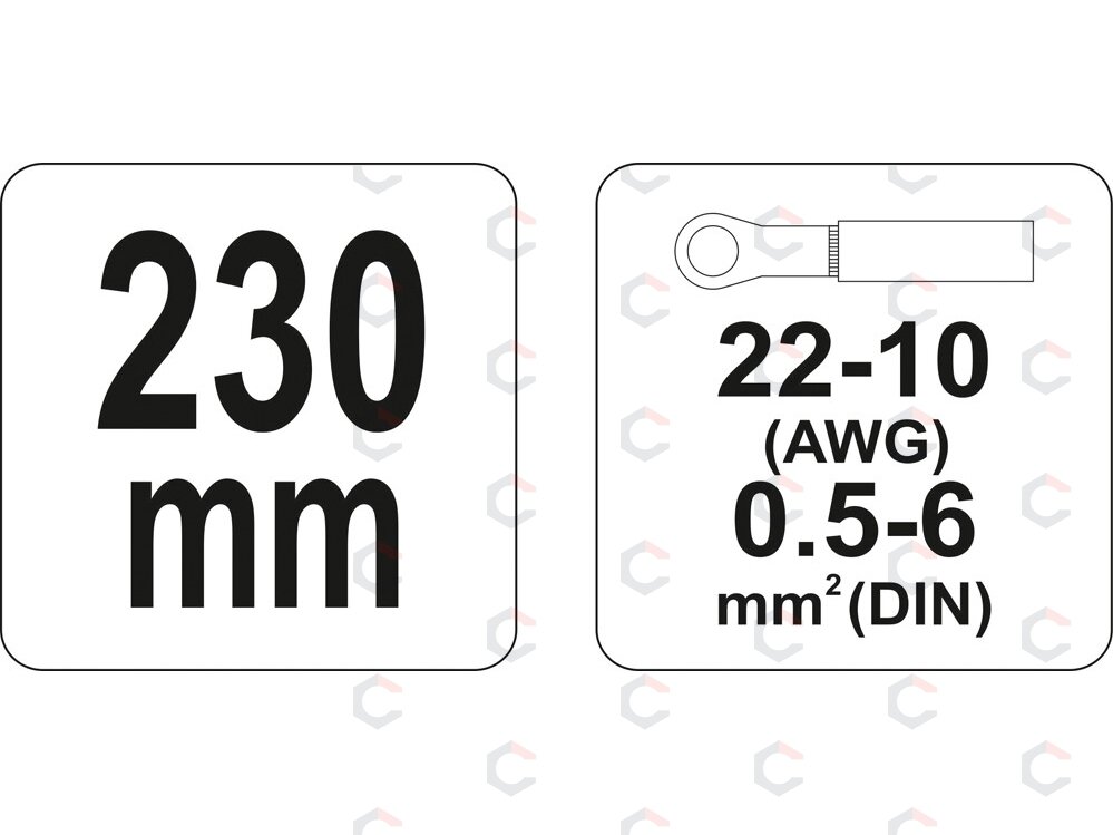 Replės jungčių užspaudimui | 0,5 iki 6mm² (YT-2296) 2 Replės jungčių užspaudimui | 0,5 iki 6mm² (YT-2296) 2