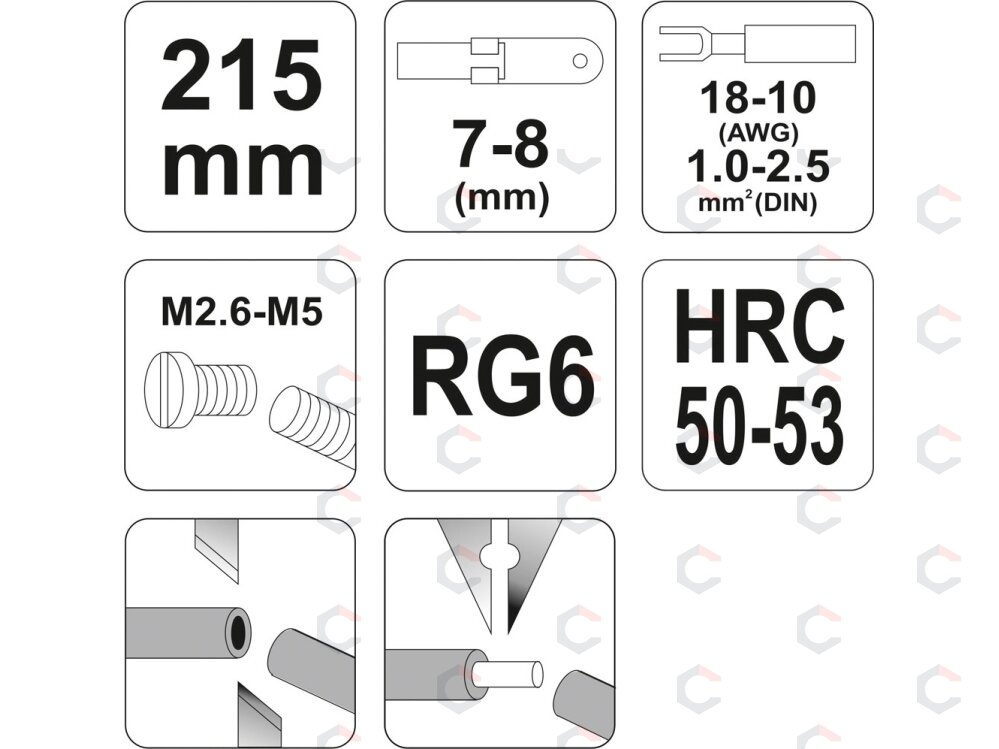 Replės laidams | 215 mm (YT-2293) 2 Replės laidams | 215 mm (YT-2293) 2