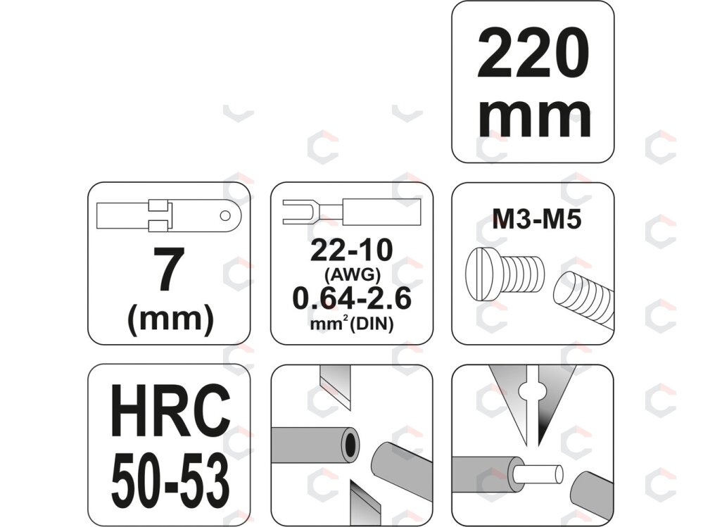 Replės laidams | 220 mm (YT-2295) 2 Replės laidams | 220 mm (YT-2295) 2