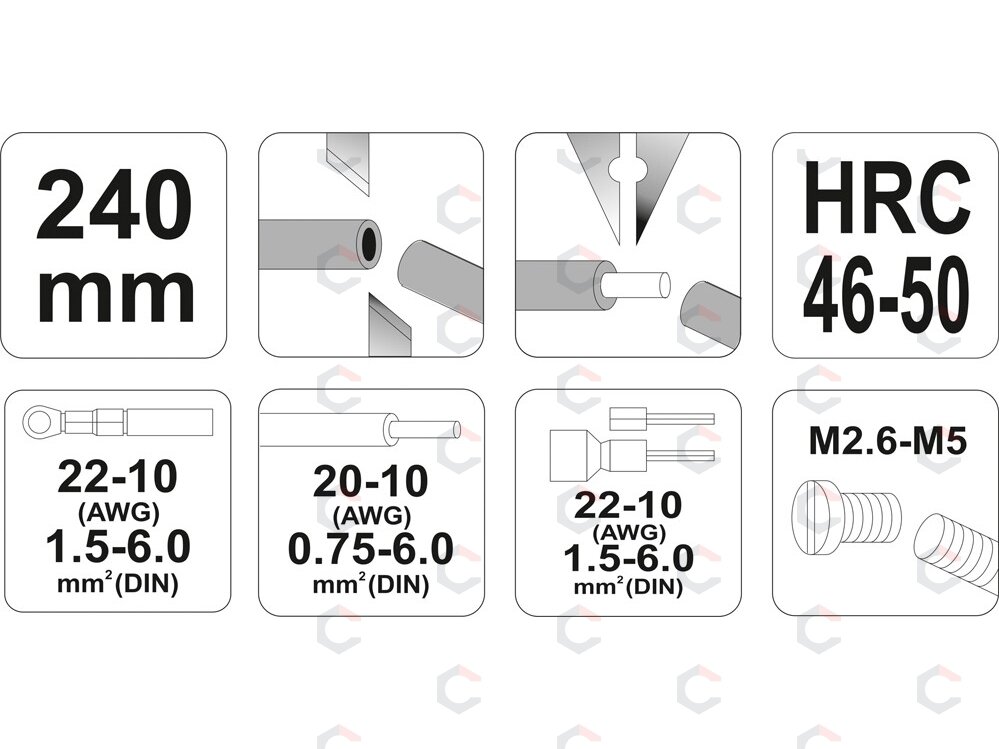 Replės laidams | 250 mm (YT-22930) 2 Replės laidams | 250 mm (YT-22930) 2