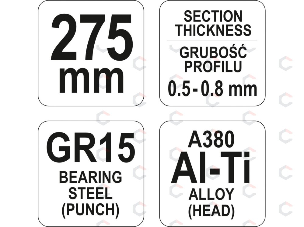 Replės profilių sujungimui | 275 mm (YT-5130) 2 Replės profilių sujungimui | 275 mm (YT-5130) 2