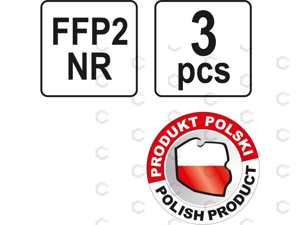 Respiratoriai su vožtuvu FFP2 3vnt. (YT-7492) 2 Respiratoriai su vožtuvu FFP2 3vnt. (YT-7492) 2