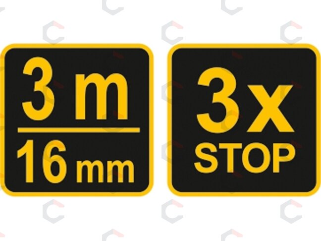 Ruletė su fiksatoriumi 3 m x 16 mm (10123) 1 Ruletė su fiksatoriumi 3 m x 16 mm (10123) 1