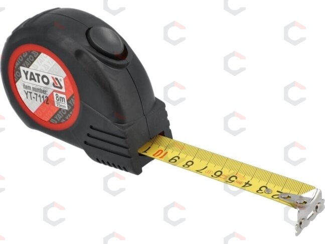 Ruletė su magnetu | 8 m x 25 mm (YT-7112) Ruletė su magnetu | 8 m x 25 mm (YT-7112)