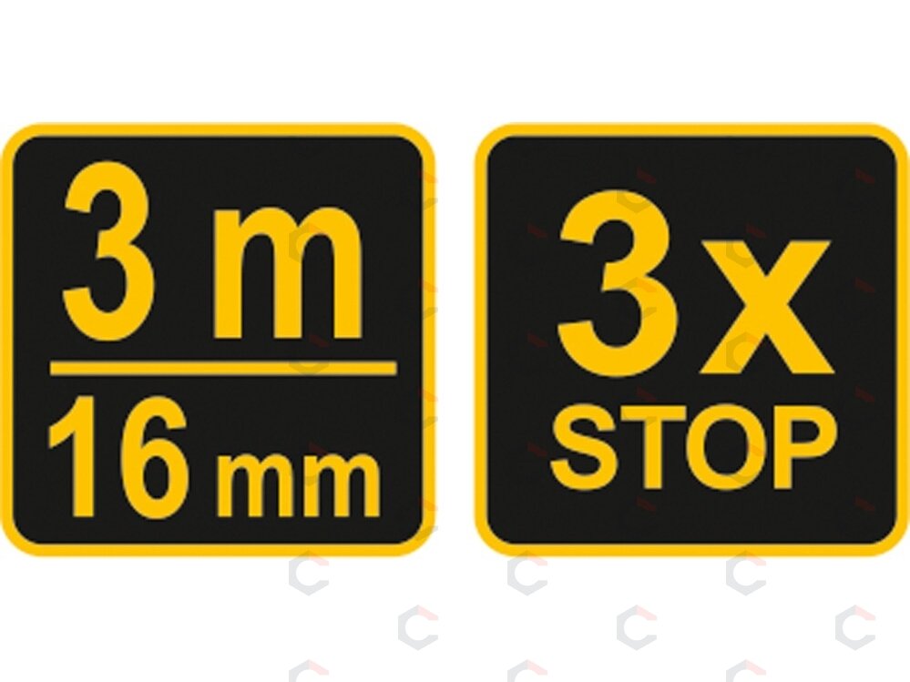 Ruletė su fiksatoriumi 3 m x 16 mm (10123) 1 Ruletė su fiksatoriumi 3 m x 16 mm (10123) 1