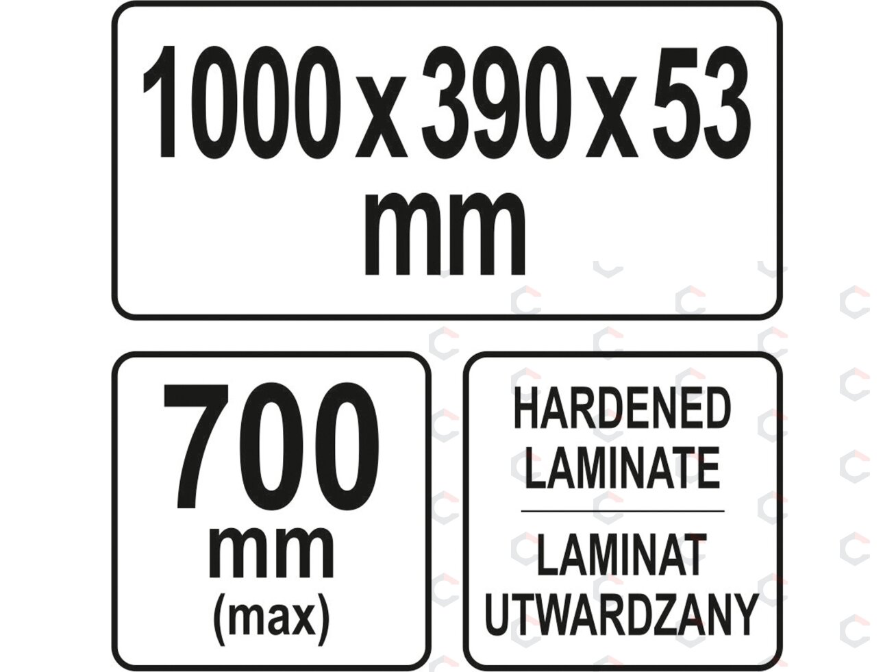 Šablonas virtuvinio stalviršio sujungimams | 1000 x 390 x 53 mm (YT-70890) 2 Šablonas virtuvinio stalviršio sujungimams | 1000 x 390 x 53 mm (YT-70890) 2