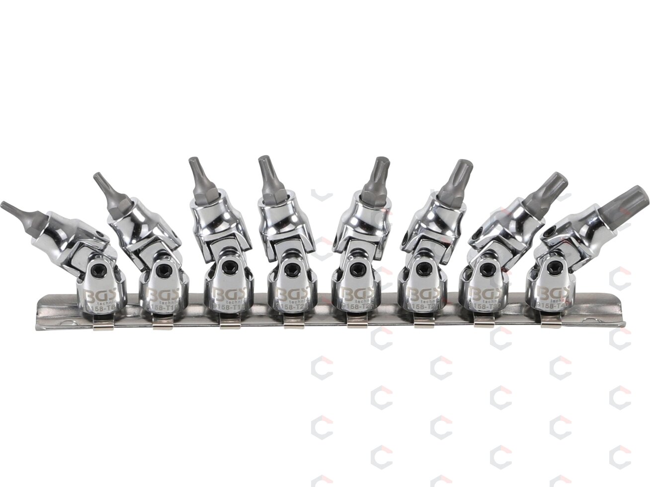 Šarnyrinių įpresuotų antgalių rinkinys | 6.3 mm (1/4") | T-Star (Torx) T8 - T40 | 8 vnt. (9158) Šarnyrinių įpresuotų antgalių rinkinys | 6.3 mm (1/4") | T-Star (Torx) T8 - T40 | 8 vnt. (9158)