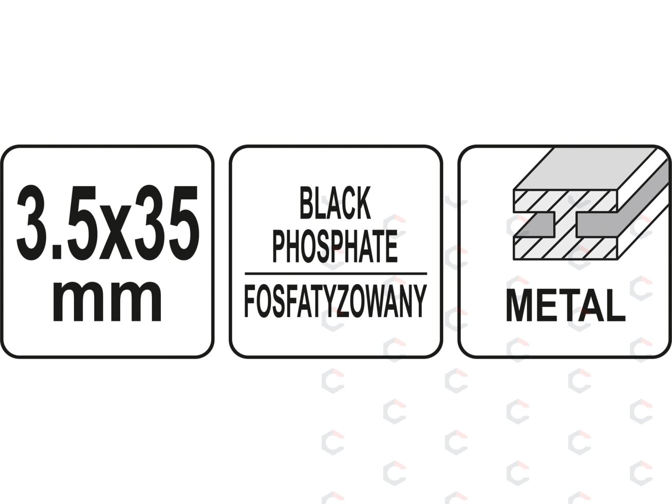 Savisriegiai į metalą | fosfatuoti | ant juostelės | 3,5 x 35 mm | 1000 vnt. (YT-09442) 4 Savisriegiai į metalą | fosfatuoti | ant juostelės | 3,5 x 35 mm | 1000 vnt. (YT-09442) 4