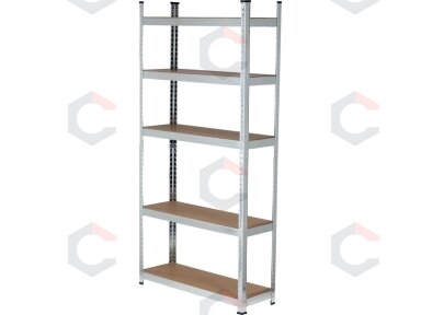Sandėliavimo stelažas cinkuotas | 5 lentynos | HDF plokštės | 180 X 90 X 30 cm (78483) Sandėliavimo stelažas cinkuotas | 5 lentynos | HDF plokštės | 180 X 90 X 30 cm (78483)
