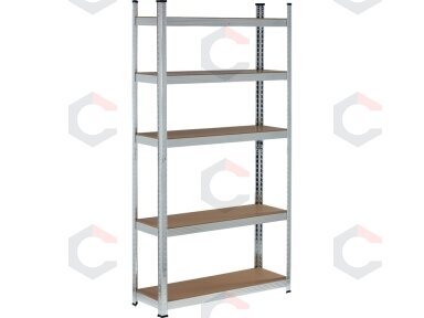 Sandėliavimo stelažas cinkuotas | 5 lentynos | HDF plokštės | 180 X 90 X 40 cm (78485) Sandėliavimo stelažas cinkuotas | 5 lentynos | HDF plokštės | 180 X 90 X 40 cm (78485)