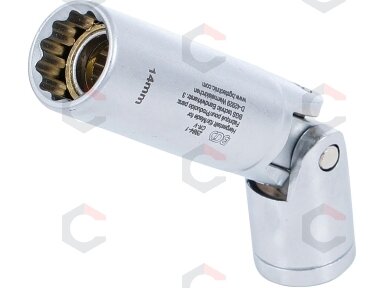 Šarnyrinė galvutė žvakėms 12 kampų | 10 mm (3/8") | 14 mm (2984-1) Šarnyrinė galvutė žvakėms 12 kampų | 10 mm (3/8") | 14 mm (2984-1)