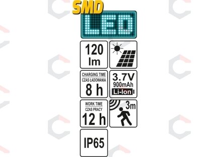Saulės baterijos šviestuvas su judesio davikliu | 6 SMD LED (YT-81856) 4 Saulės baterijos šviestuvas su judesio davikliu | 6 SMD LED (YT-81856) 4