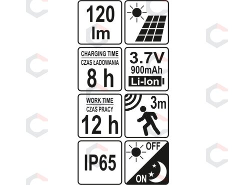 Saulės šviestuvas su judesio ir prieblandos davikliu | 16 SMD LED | IP65 (YT-81855) 5 Saulės šviestuvas su judesio ir prieblandos davikliu | 16 SMD LED | IP65 (YT-81855) 5