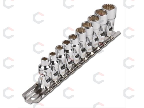 Šarnyrinių 12-kampių galvučių komplektas | 6.3 mm (1/4") | 5 - 13 mm | 10 vnt. (245) 2