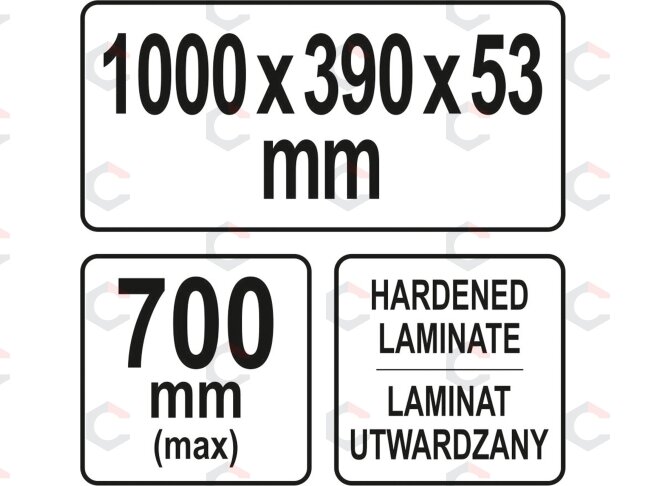 Šablonas virtuvinio stalviršio sujungimams | 1000 x 390 x 53 mm (YT-70890) 2