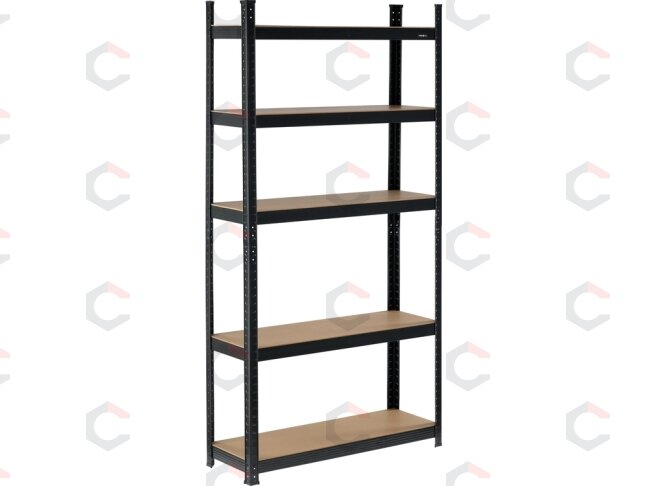 Metalinis sandėliavimo stelažas | 180 x 90 x 30 cm | 500 kg | 5 lentynos (78484) 1 Metalinis sandėliavimo stelažas | 180 x 90 x 30 cm | 500 kg | 5 lentynos (78484) 1