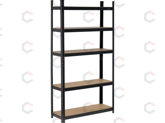 Metalinis sandėliavimo stelažas | 180 x 90 x 40 cm | 500 kg | 5 lentynos (78486) 1 Metalinis sandėliavimo stelažas | 180 x 90 x 40 cm | 500 kg | 5 lentynos (78486) 1