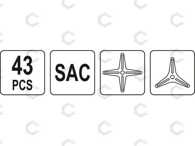 Sankabos įrankių komplektas | SAC | 38 vnt. (YT-06315) 1 Sankabos įrankių komplektas | SAC | 38 vnt. (YT-06315) 1