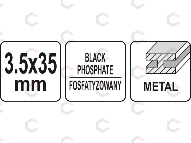 Savisriegiai į metalą | fosfatuoti | ant juostelės | 3,5 x 35 mm | 1000 vnt. (YT-09442) 4 Savisriegiai į metalą | fosfatuoti | ant juostelės | 3,5 x 35 mm | 1000 vnt. (YT-09442) 4
