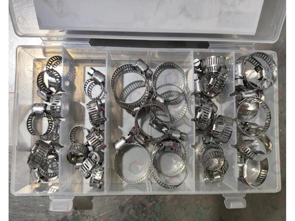 Sąvaržų rinkinys žarnoms | nerūdijantis plienas 304 | Ø16–38 mm, 26 vnt. (H8055-1) 1 Sąvaržų rinkinys žarnoms | nerūdijantis plienas 304 | Ø16–38 mm, 26 vnt. (H8055-1) 1
