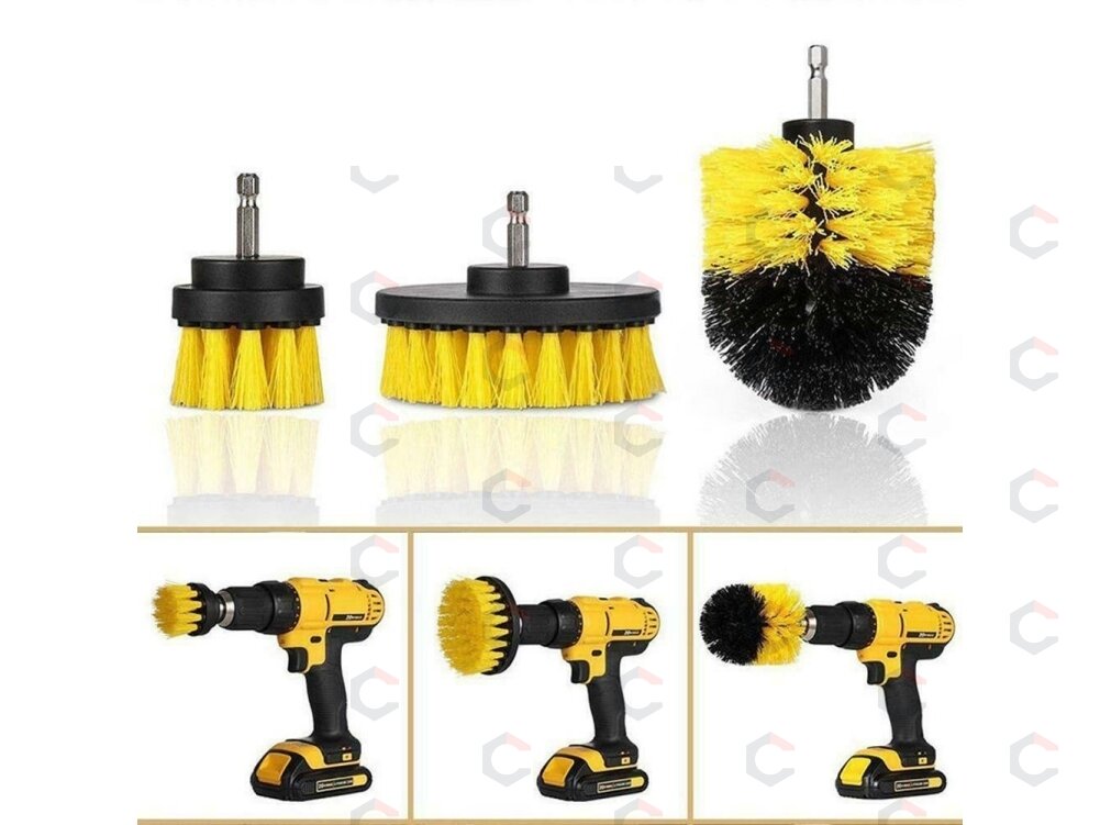 Šepečių rinkinys su Hex 6.3 mm (1/4") galu | Nailonas | 3 vnt. (DB003) 4 Šepečių rinkinys su Hex 6.3 mm (1/4") galu | Nailonas | 3 vnt. (DB003) 4