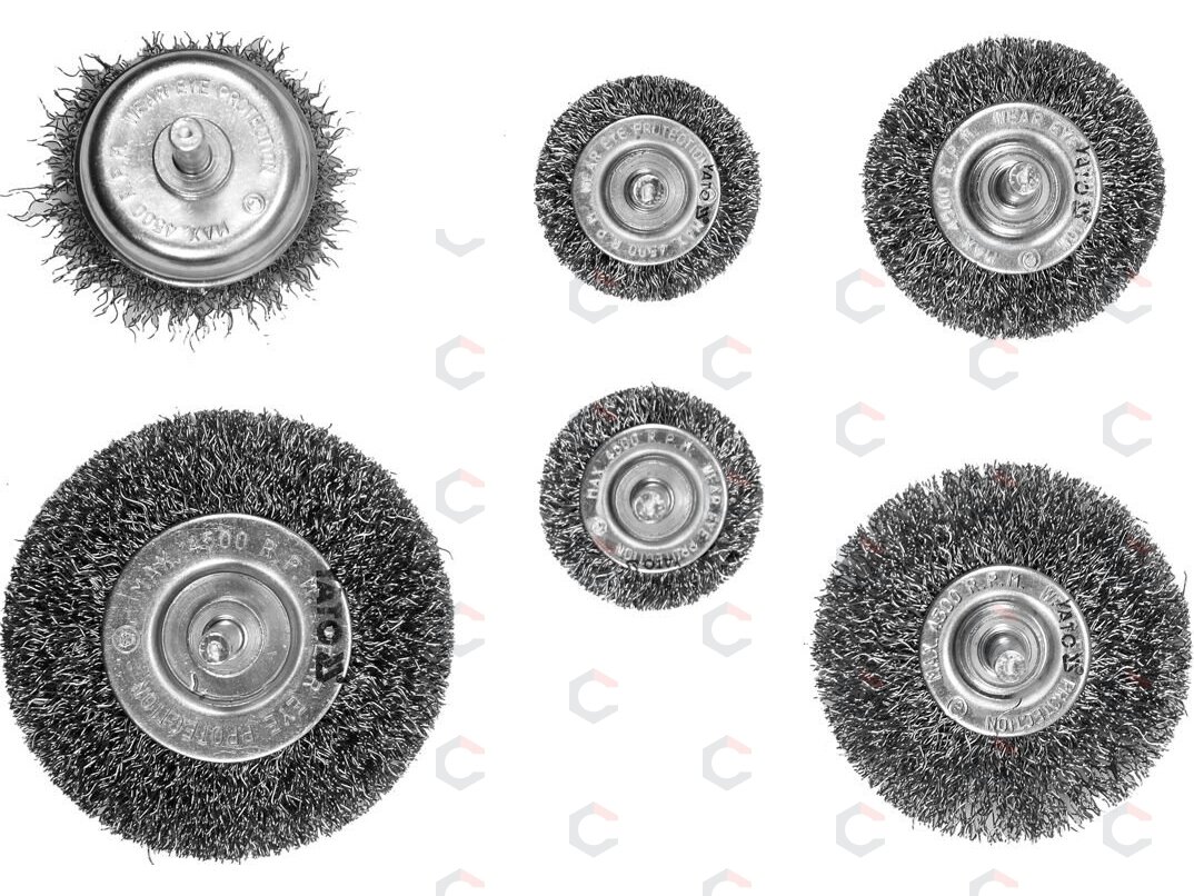 Šepečių rinkinys su kotu | nerūdijantis plienas | INOX | 6 vnt. (YT-47593) 1 Šepečių rinkinys su kotu | nerūdijantis plienas | INOX | 6 vnt. (YT-47593) 1